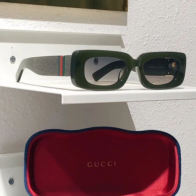 Gucci Screener Rectangular Web Stripe Sunglasses 7