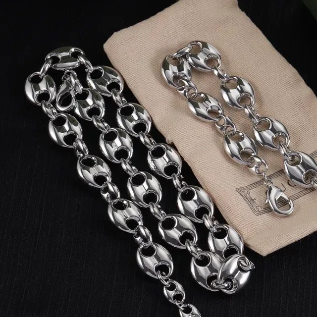 Gucci Collier Chaîne à Maillons Ovales Argentée Poli 3