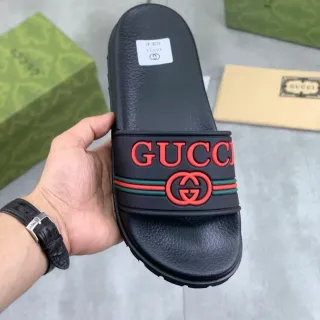 Gucci شريحة أسود أحمر أخضر حزمة شبكي نعال