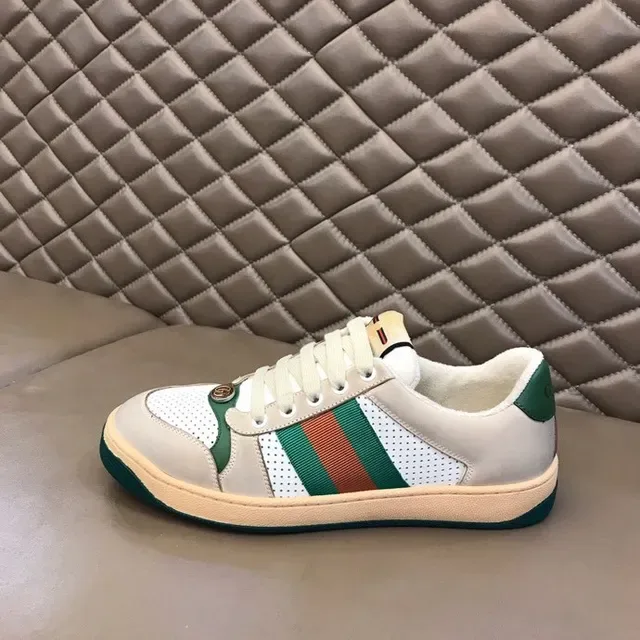 Gucci Tennis 1977 بيج أخضر برتقالي Web Stripe حذاء رياضي أسلوب حياة 5