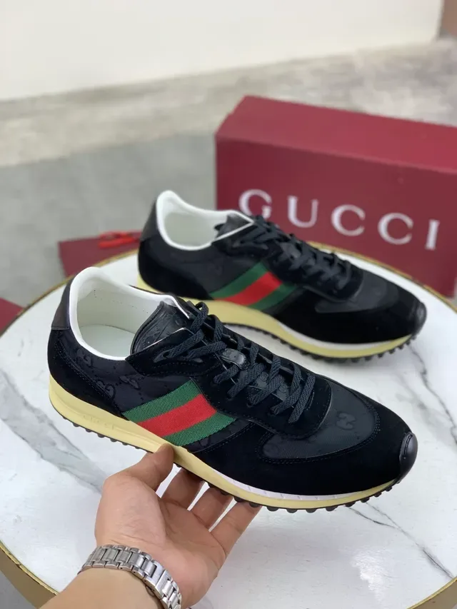 Gucci Tennis 1977 أسود أخضر أحمر ويب لايف ستايل سنيكرز 5