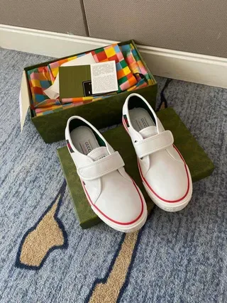 Gucci Tennis 1977 brancos vermelhos sola média faixa web listra zapatillas lifestyle 4