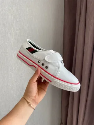 Gucci Tennis 1977 brancos vermelhos sola média faixa web listra zapatillas lifestyle 5