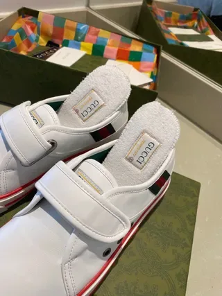 Gucci Tennis 1977 brancos vermelhos sola média faixa web listra zapatillas lifestyle 7