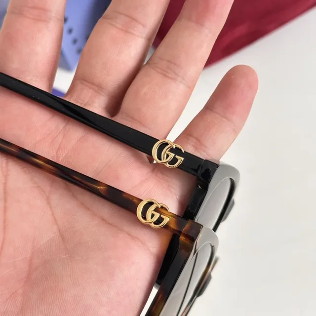 Gucci কচ্ছপের খোলা বর্গাকার বিড়ালের চোখের ডিগ্রেডেড বাদামি সানগ্লাস 5