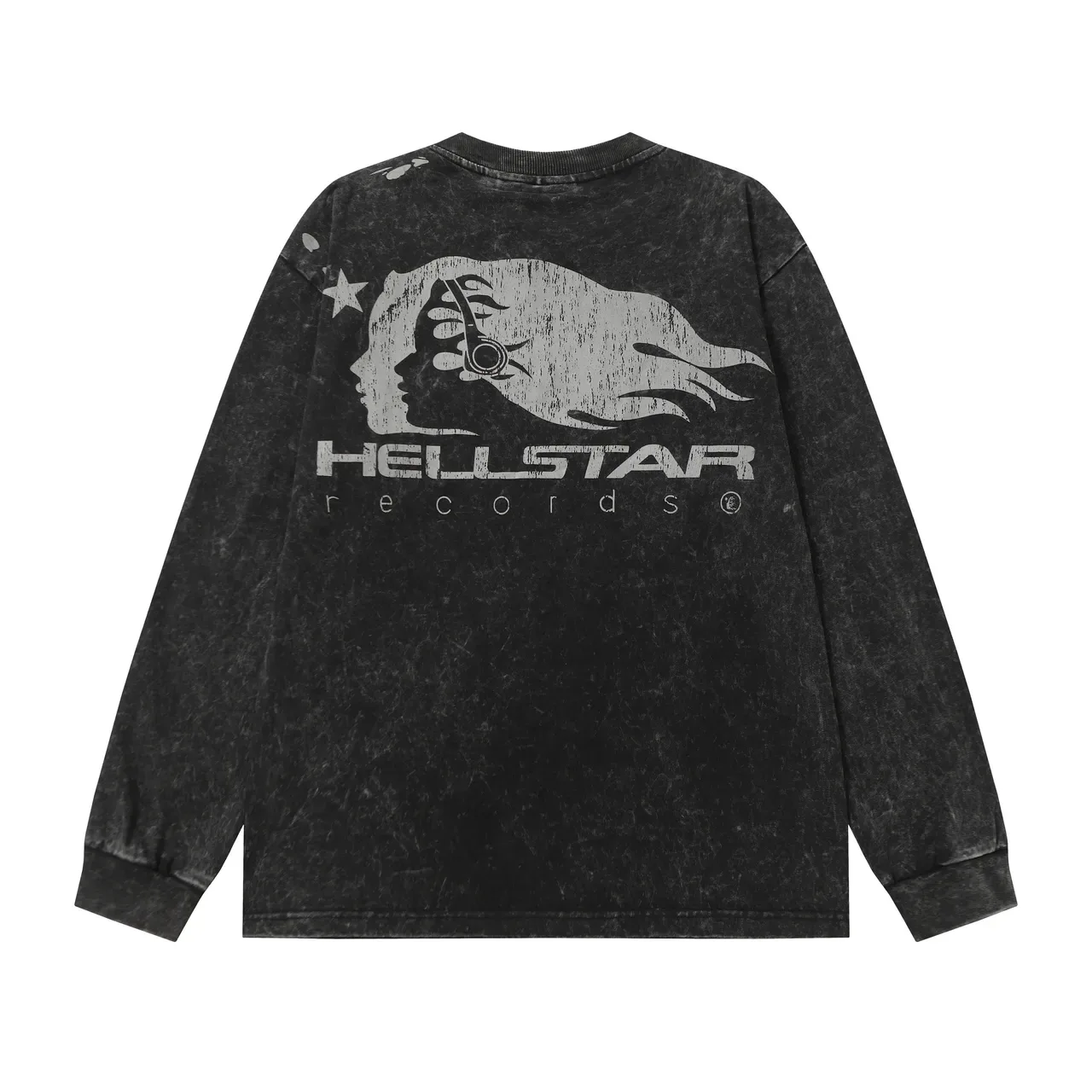 Hellstar ডিস্ট্রেসড অ্যাসিড-ওয়াশ গ্রাফিক লং-স্লিভ টি-শার্ট 3