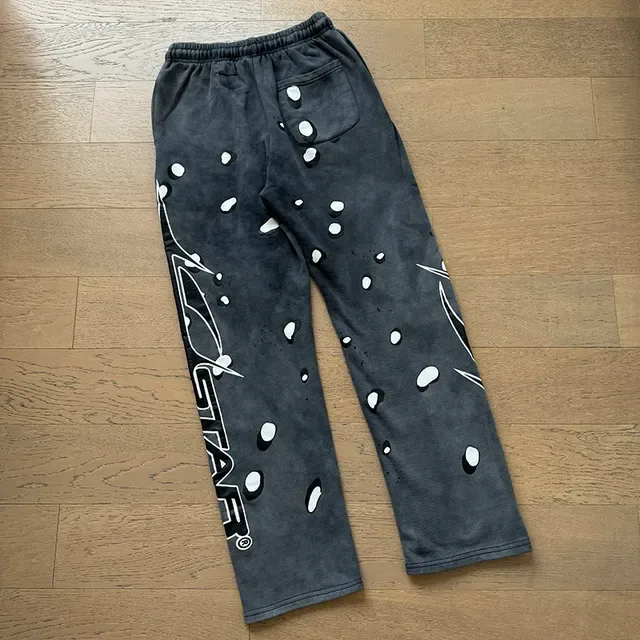 Hellstar Distressed Gris y Blanco con Estampa de Salpicadura chándal 14