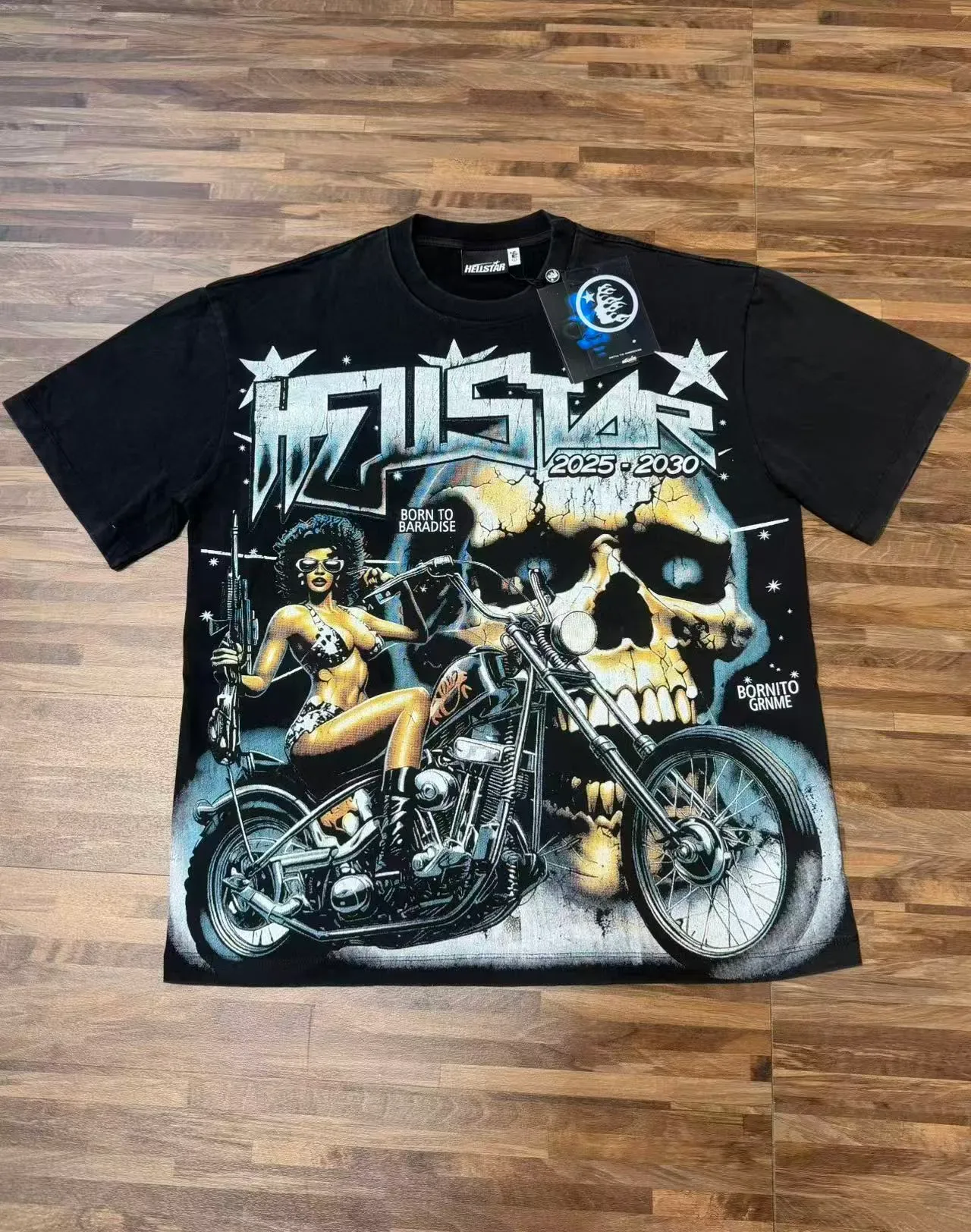 Hellstar 图案印花宽松黑色T恤 3