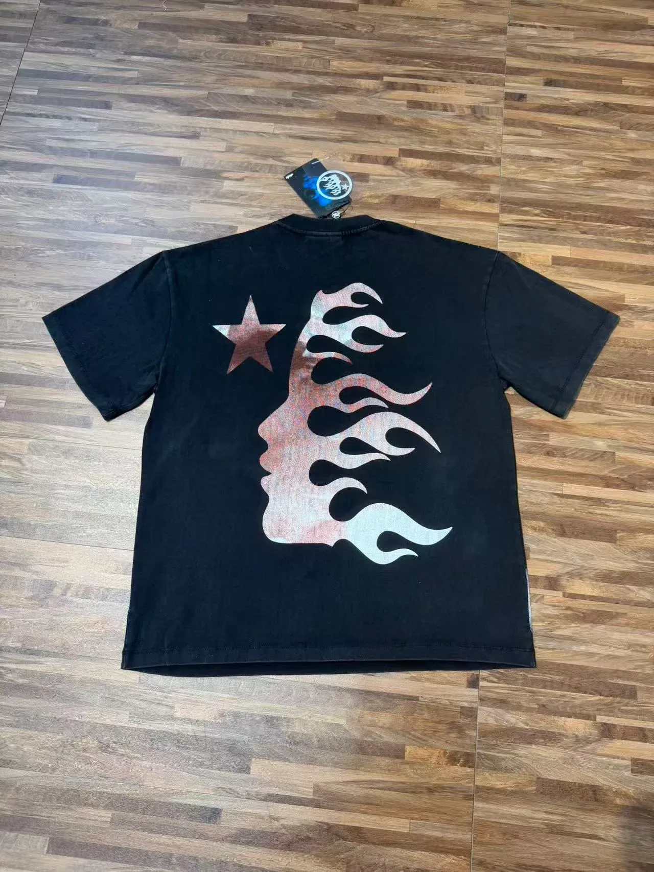 Hellstar 图案印花宽松黑色T恤 4