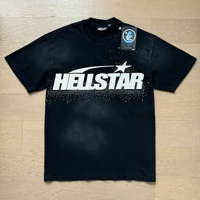 Hellstar 图案印花宽松黑色T恤 8