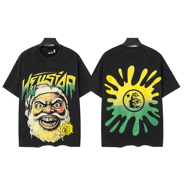 T-shirt graphique oversize acid wash noir Hellstar 2