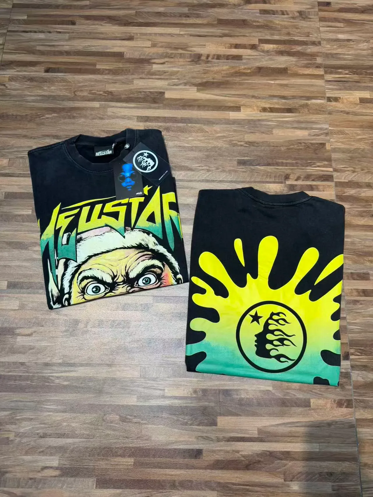 T-shirt graphique oversize acid wash noir Hellstar 6