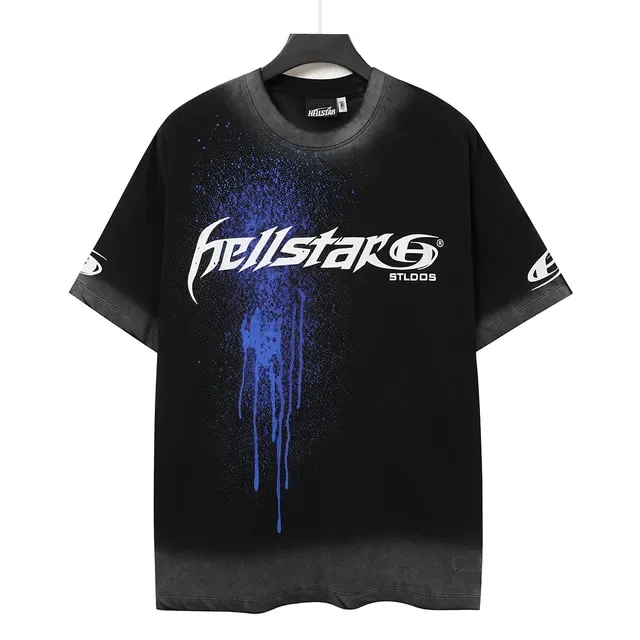 Hellstar স্প্রে ড্রিপ গ্রেডিয়েন্ট ফেড টি-শার্ট 3