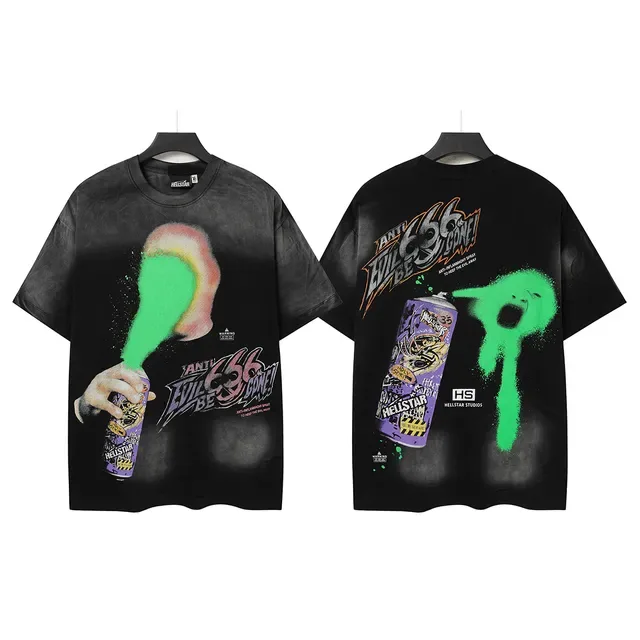 Hellstar Studios Graphic Print Gradient Black T-Shirt 2