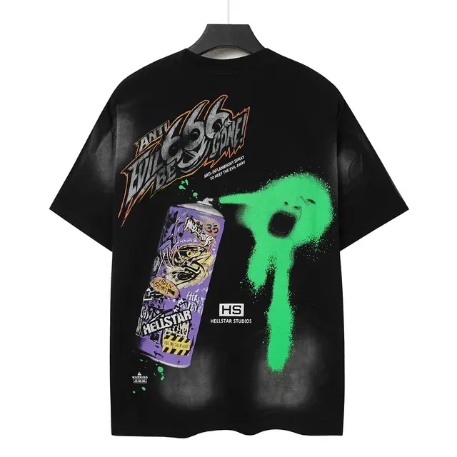 Hellstar Studios Graphic Print Gradient Black T-Shirt 3
