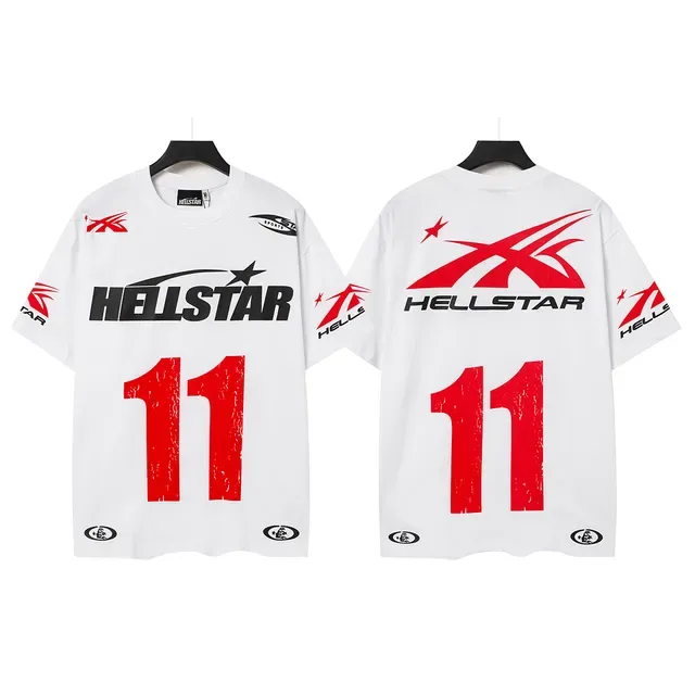 Hellstar White Red Graphic Print Crew Neck T-Shirt 6
