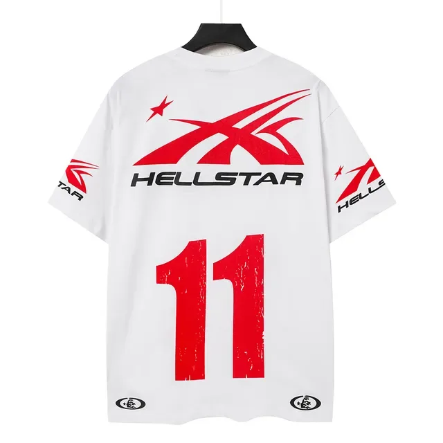 Hellstar White Red Graphic Print Crew Neck T-Shirt 8