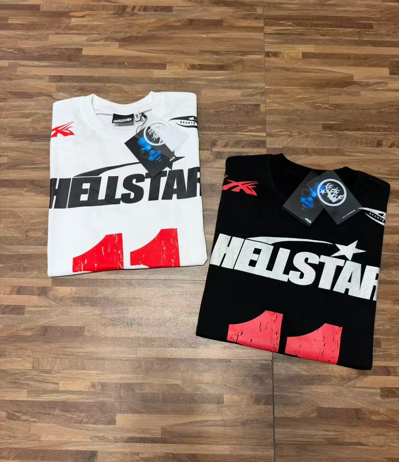 Hellstar White Red Graphic Print Crew Neck T-Shirt 9