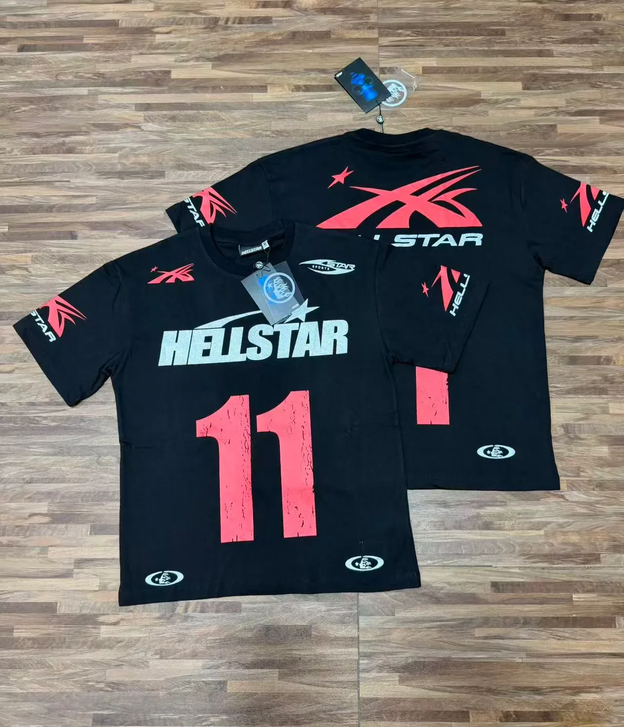 Hellstar White Red Graphic Print Crew Neck T-Shirt 10