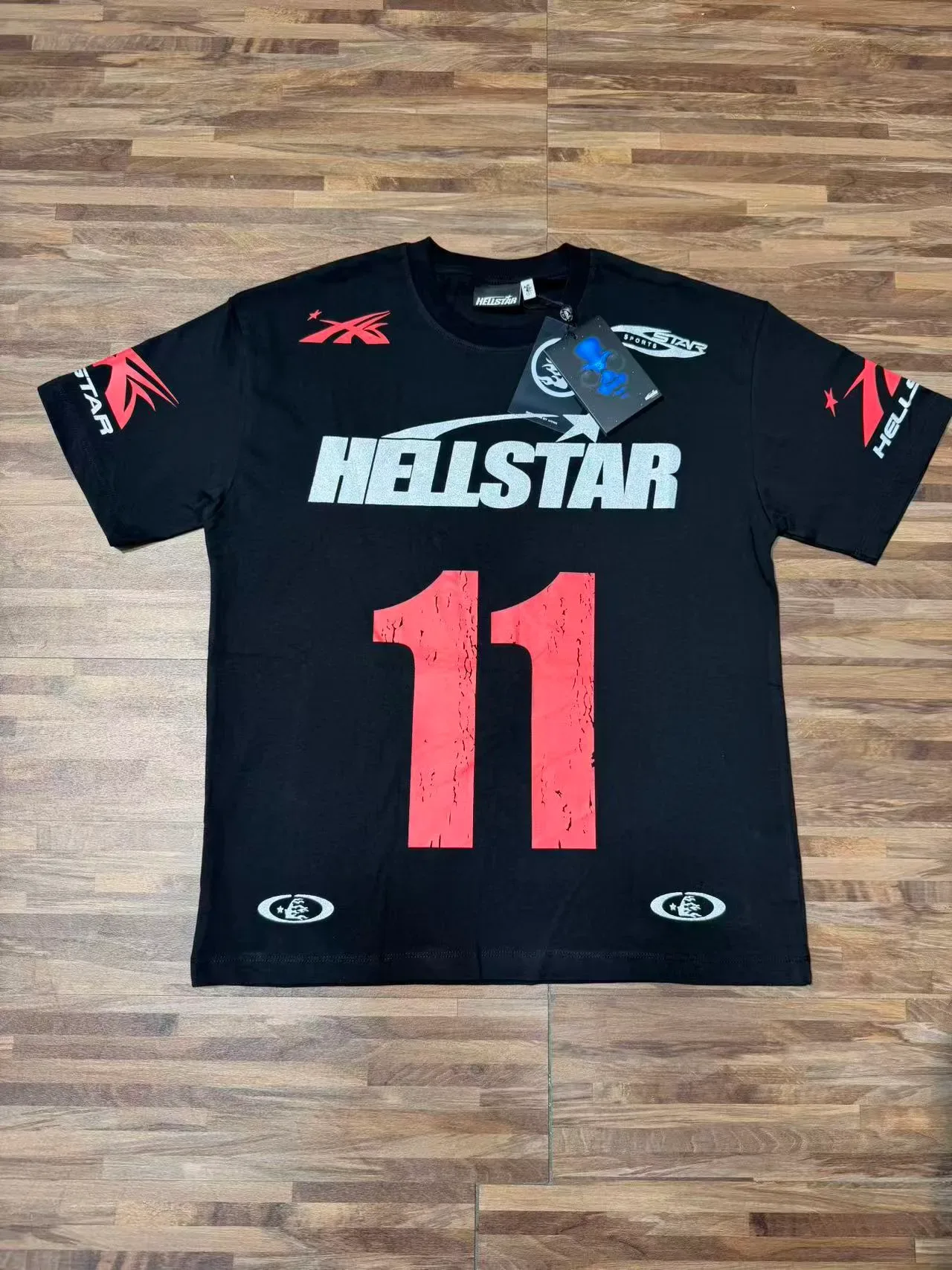 Hellstar White Red Graphic Print Crew Neck T-Shirt 11