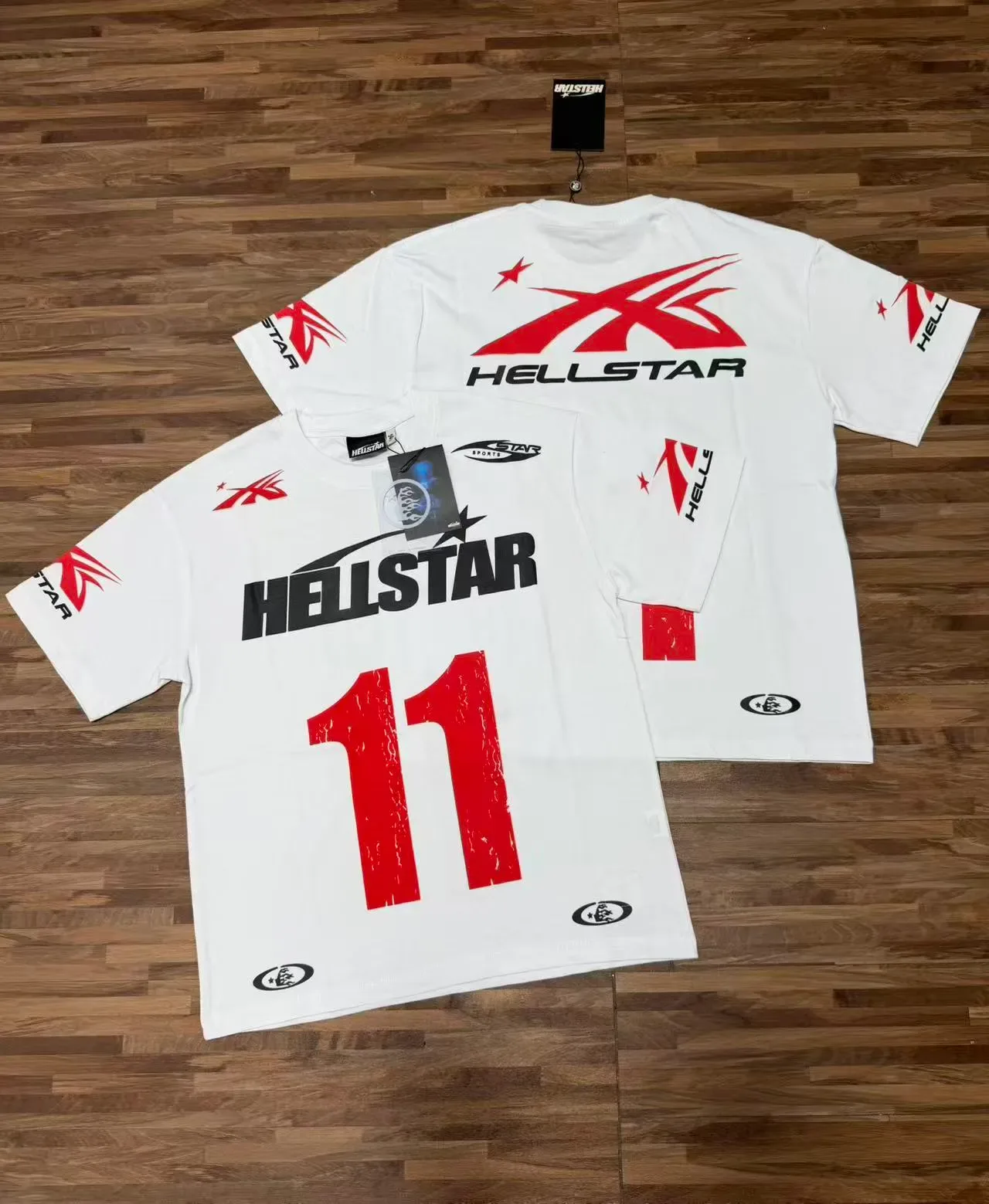 Hellstar White Red Graphic Print Crew Neck T-Shirt 13