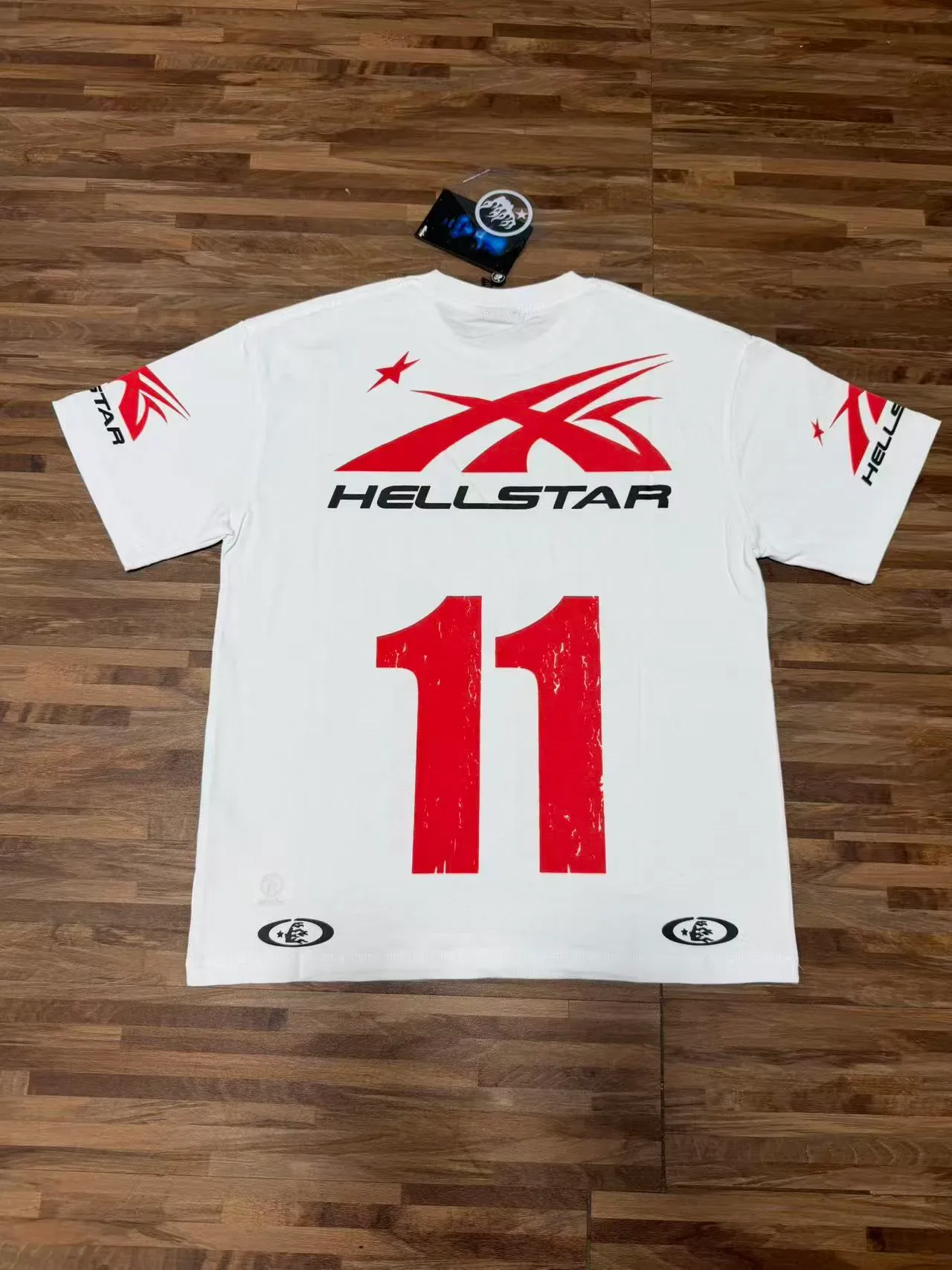 Hellstar White Red Graphic Print Crew Neck T-Shirt 15