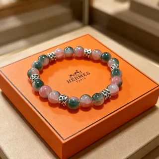 Hermès 粉绿多石串珠手链