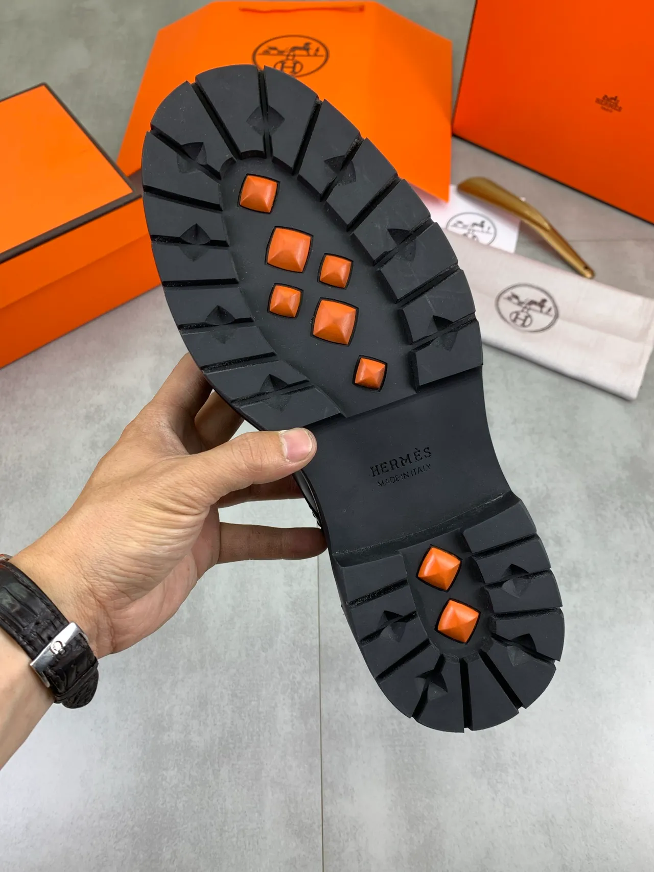 Hermès Chaussures Oxford à bout cap-toe noir lacées 3