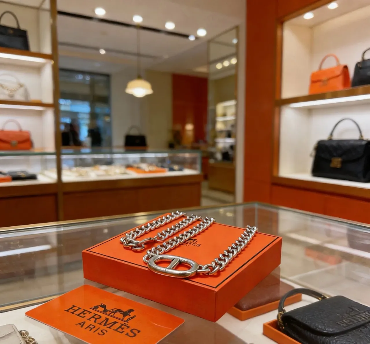Hermès Chaine d'Ancre 银色 粗链条 双H椭圆搭扣 项链 2