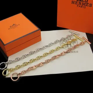 Hermès Chaine d'Ancre 银金椭圆链扣手链