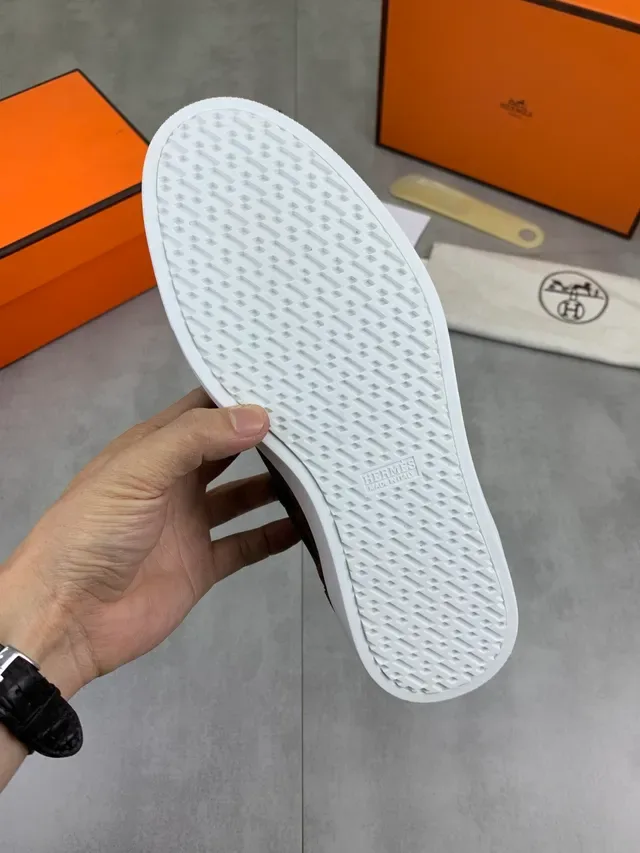 Hermès H Logo Brown Suede White Lace Lifestyle Sneakers 3