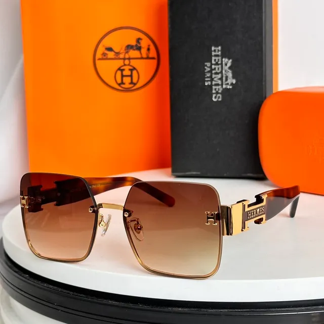 Hermès H-Shape Rimless Gradient Sunglasses 9