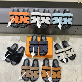Hermès Oran H-Cut Suede 拖鞋