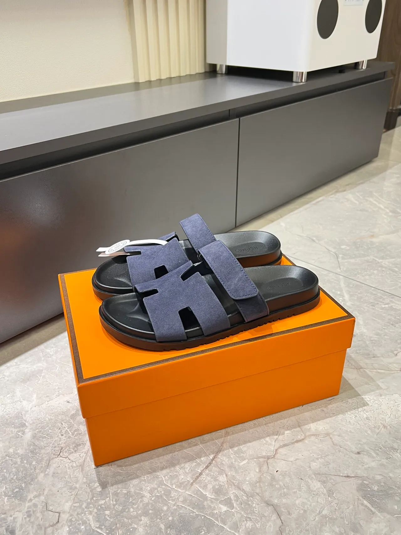 Hermès Oran H-Cut Suede Slide Slippers 13