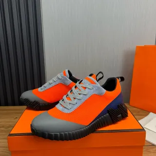 Hermès Oran কমলা ধূসর কালো চকি স্নিকার