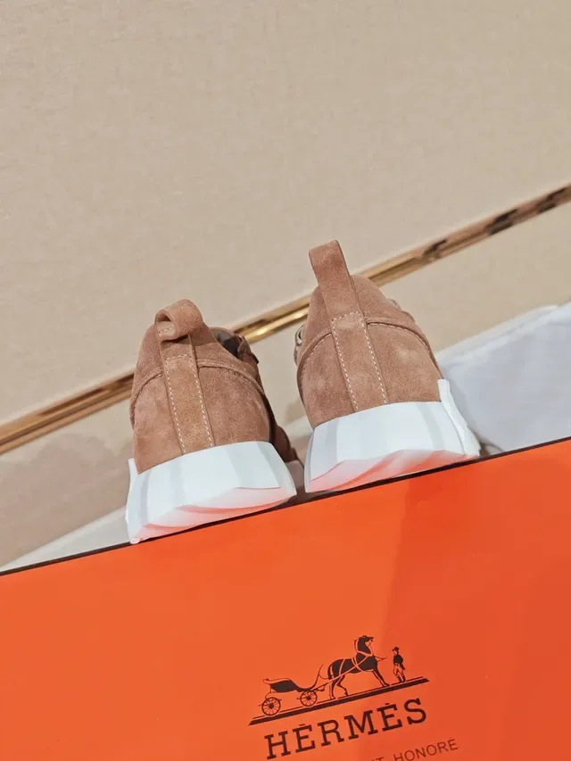 Hermès Oran Sneaker Tan Suede White Sole Lifestyle Sneakers 3