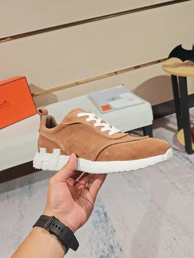 Hermès Oran Sneaker Tan Suede White Sole Lifestyle Sneakers 4