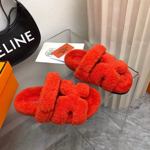 Hermès برتقالي أحمر ناعم مثل الشيرلينج الجزء العلوي حزام مزدوج عريض نعال 8