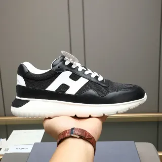 Hogan H-Series Black and White Logo-Accented Lifestyle Sneakers