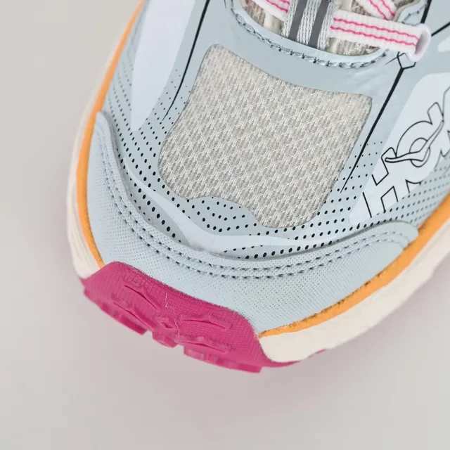 Hoka Gray Pink Lightweight Trail Runner Mesh Upper Running Shoes 5