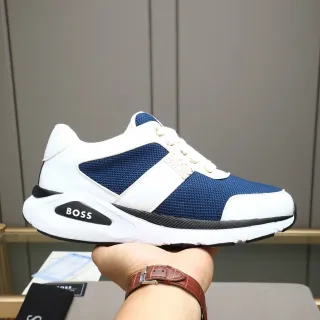 Hugo Boss Zapatillas Lifestyle Navy y Blanco de Cuero con Malla