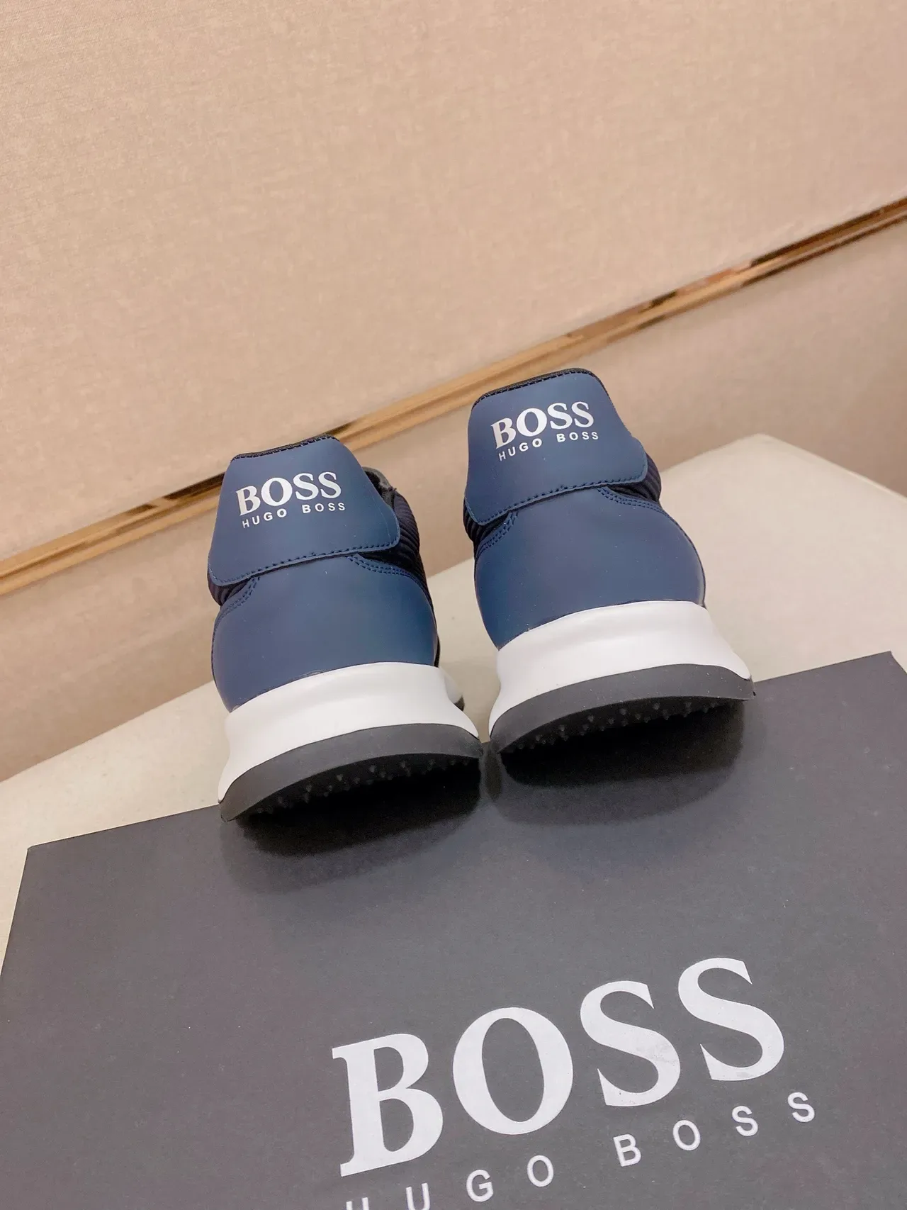 Hugo Boss নেভি ব্লু রিবড টেক্সটাইল লাইফস্টাইল স্নিকার 8