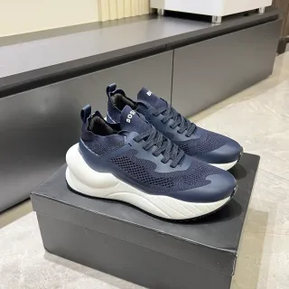 Hugo Boss Zapatillas Chunky Navy White Upper Knit-Mesh Midsole Escultado