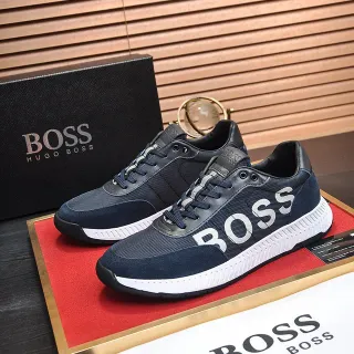 Hugo Boss Zapatillas Navy White con parte superior de malla y sintética, logo lateral bold