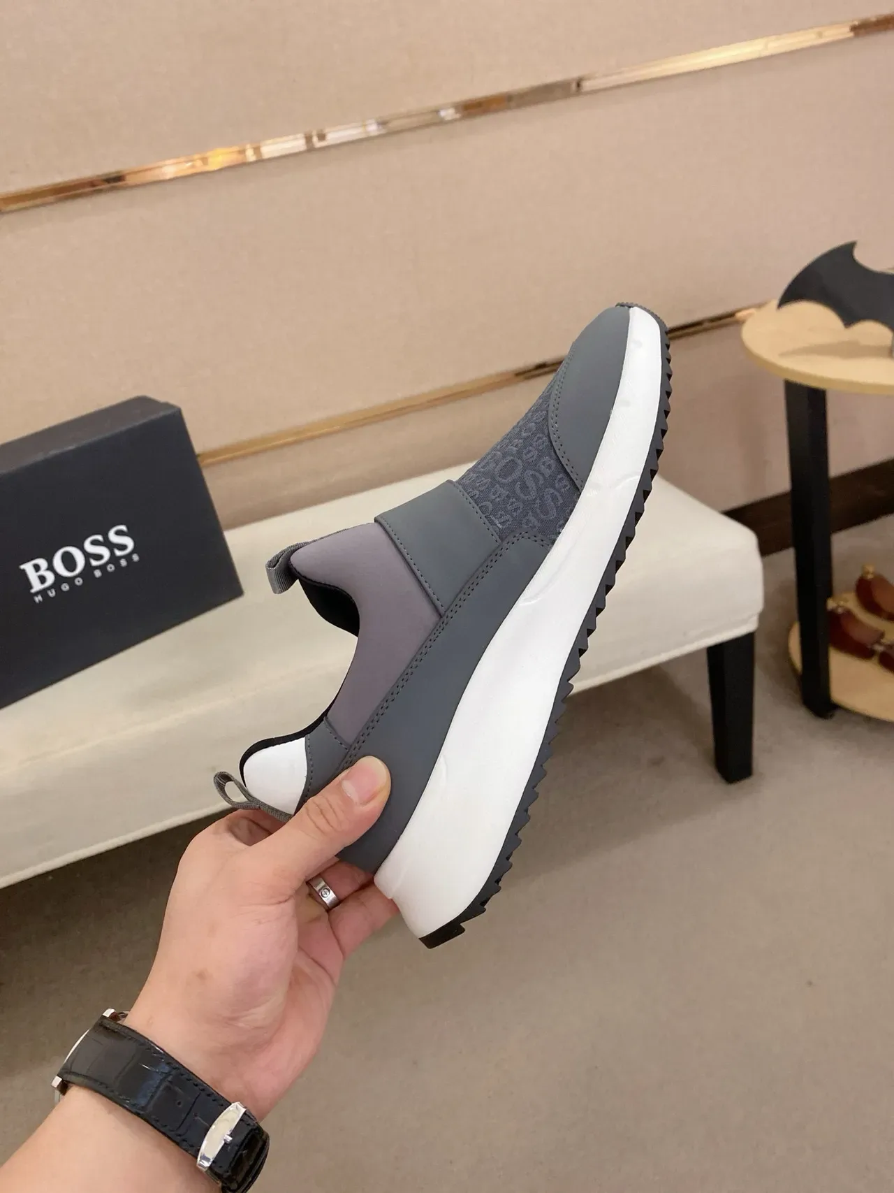 Hugo Boss 懒鞋 印花 灰色 生活方式运动鞋 5