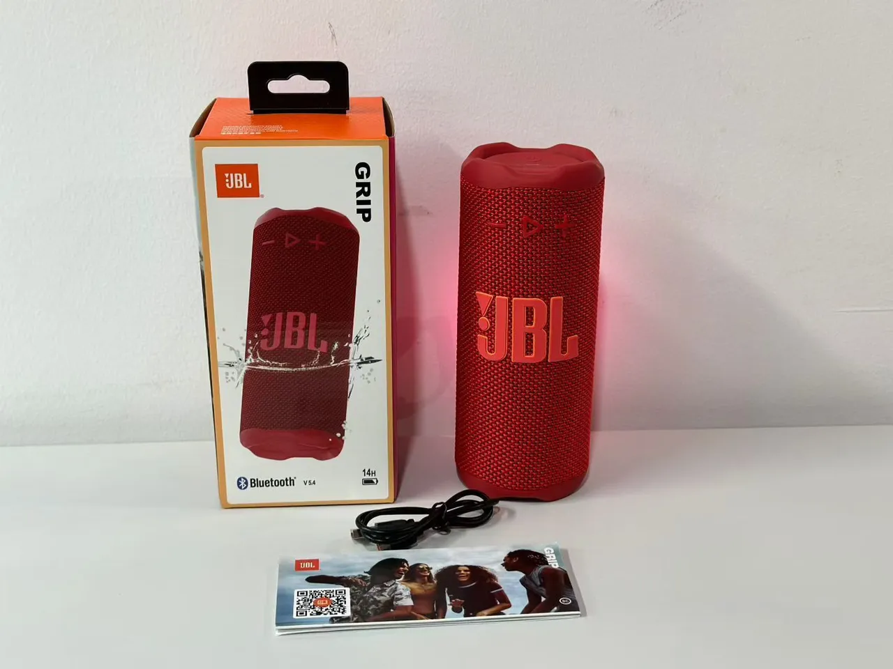 JBL बैंगनी सिलिंड्रिकल बुना हुआ कपड़ा जाली पोर्टेबल स्पीकर 8