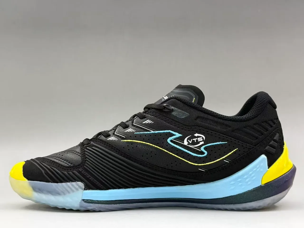 Joma Top-Flex Ultimate Preto Amarelo Azul Claro Tênis Lifestyle 10