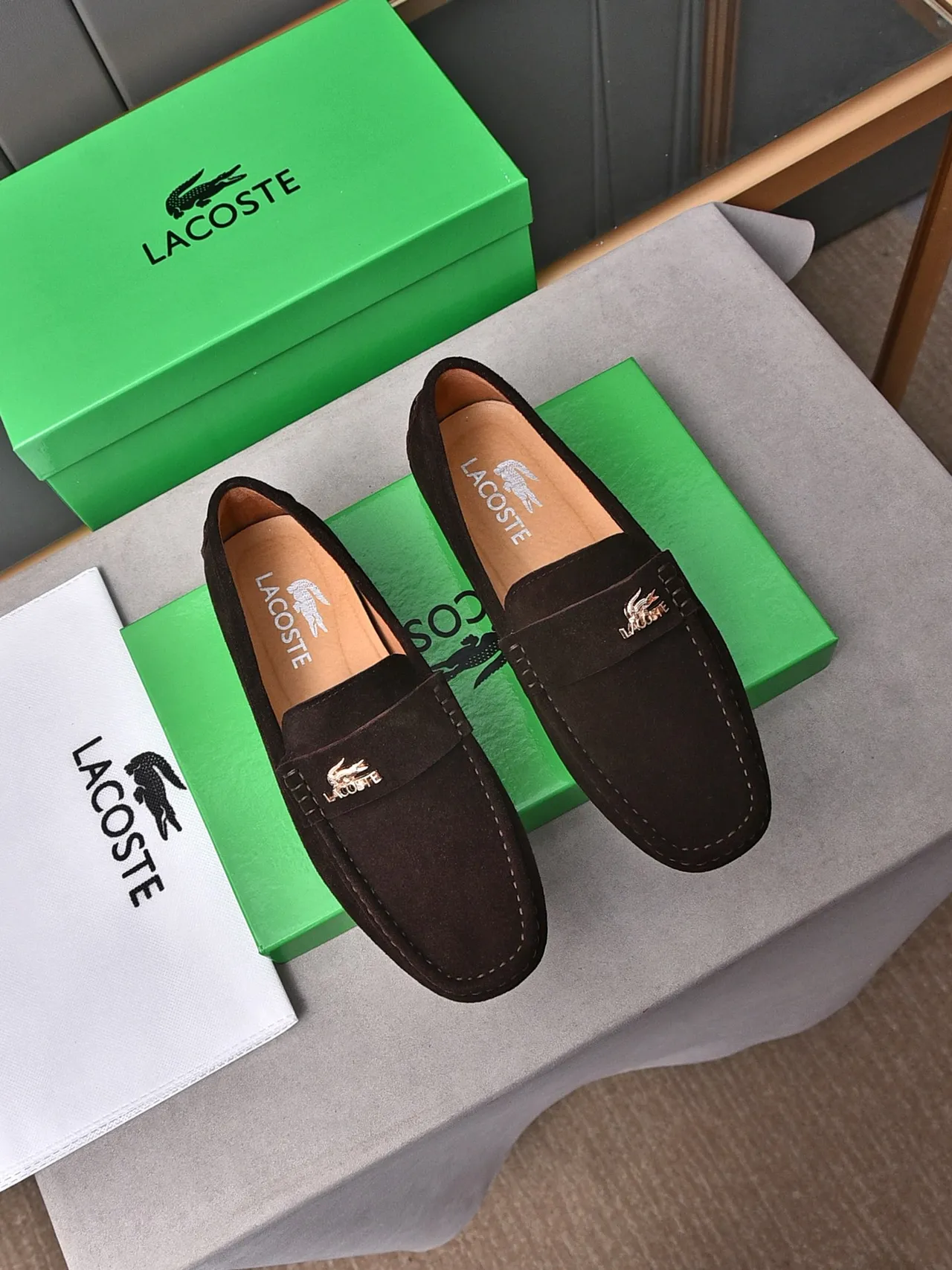 Lacoste Penny Loafer Brown Suede Loafers 2