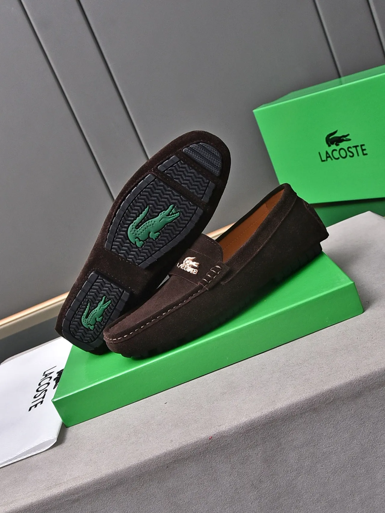 Lacoste Penny Loafer Brown Suede Loafers 4