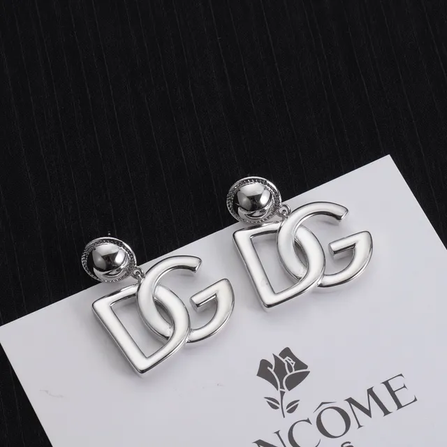 兰蔻 interlocking logo 图案 银调 垂坠耳环 6